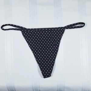 Victoria's Secret Stretch Cotton Black V-String Panty Size Medium